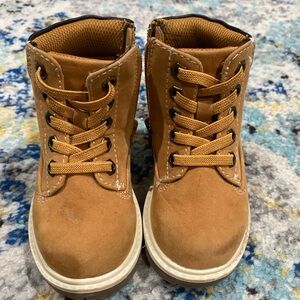 Kids Tan Lace-Up Boots